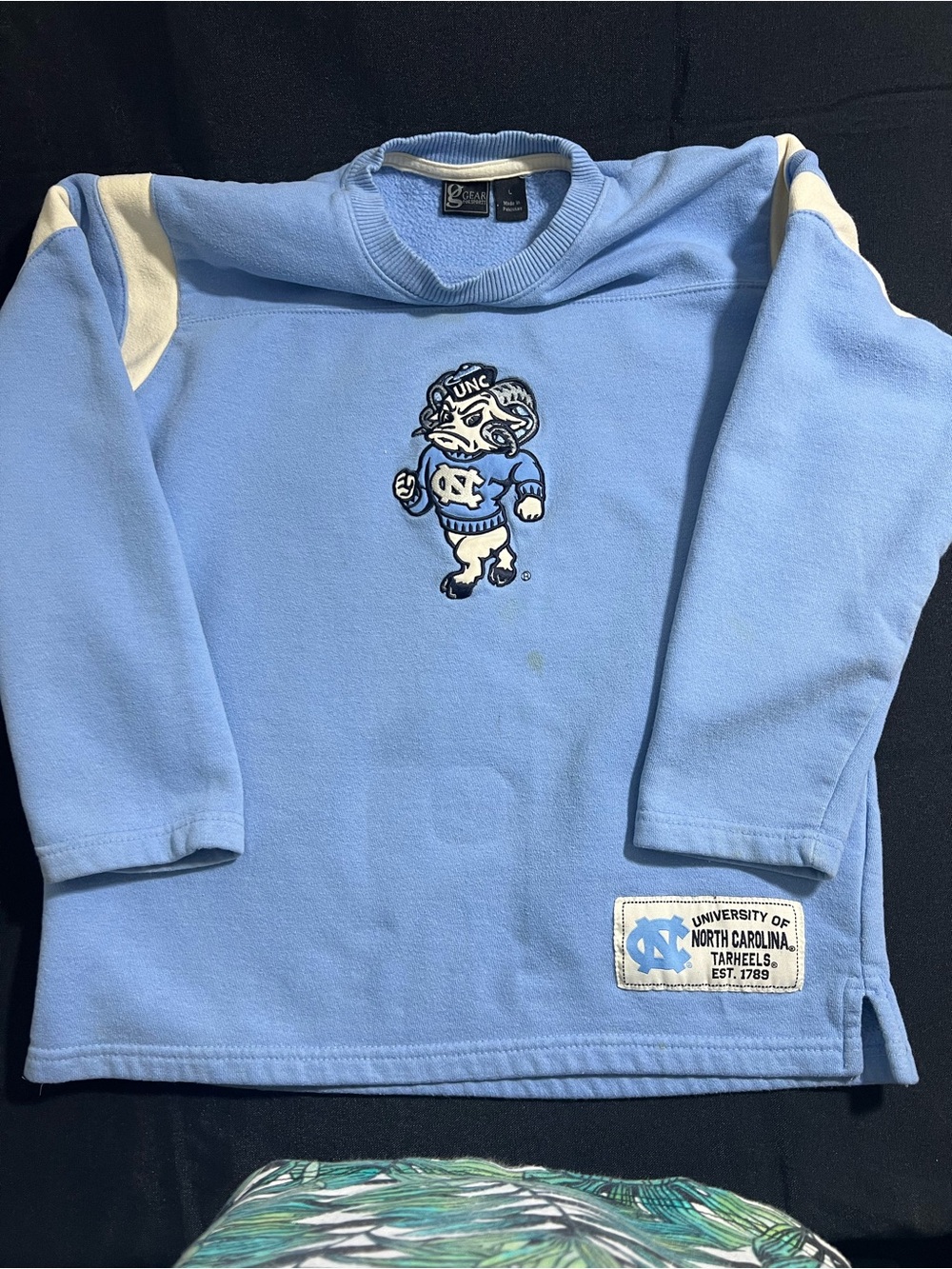 Gear For Sports Light Blue Kids Crewneck Sweatshirt with Mascot Patch